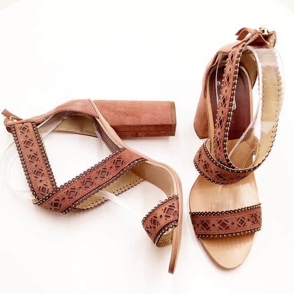 {Zara Woman} Embellished Suede Strapped Heels - Picture 10 of 16